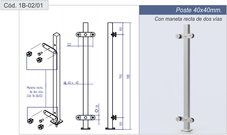 postes para barandas de vidrio